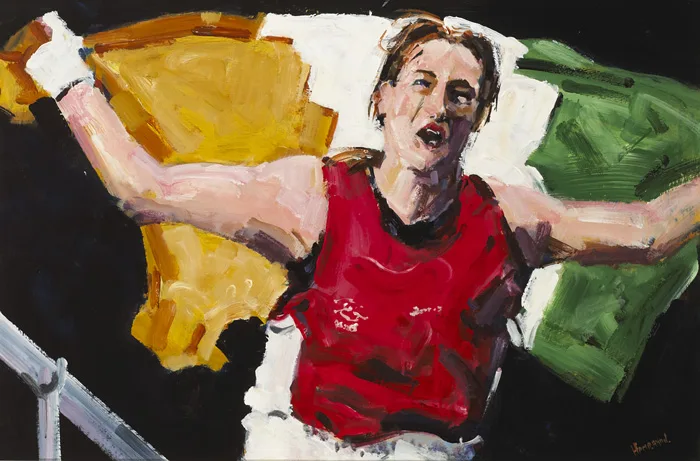 KATIE TAYLOR by Michael Hanrahan, 2012, acrylic on board, sold Oct 2012