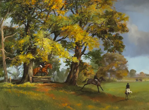 WICKLOW HUNT SCENE by Susan Mary Webb, 1995, oil on canvas, offered Oct 2012