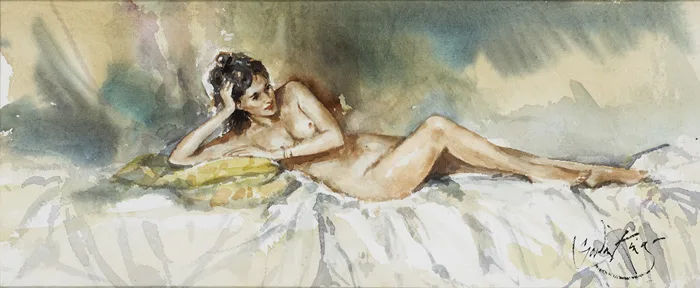 SOLITAIRE by Gordon King, watercolour, sold Oct 2012