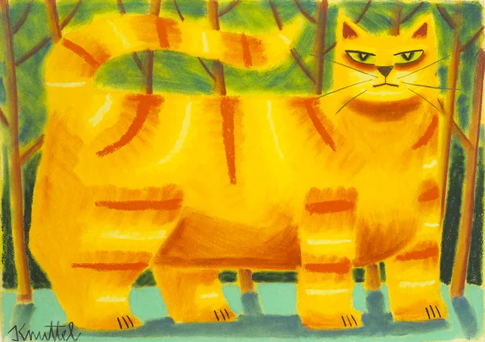 MARMALADE CAT by Graham Knuttel, pastel, sold Oct 2012