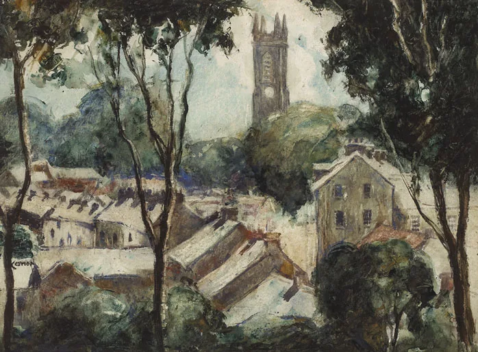 William Conor, FROM THE MOAT, DONAGHADEE, COUNTY DOWN, c.1920, gouache over pencil