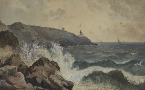 Archibald McGoogan, A STORMY EVENING OFF THE BAILEY, HOWTH, 1889, watercolour