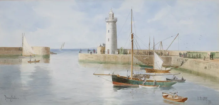 DONAGHADEE HARBOUR, COUNTY DOWN by Joseph William Carey, 1921, watercolour over pencil, sold May 2012