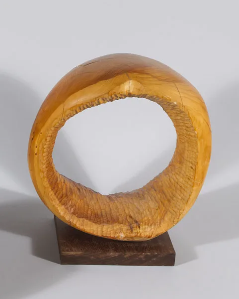 Conleth Gent, WOOD RING, 2004, cedarwood on wooden base; (unique)