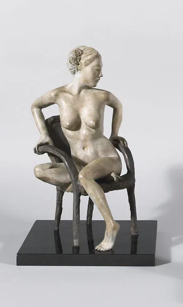 Paddy Campbell, ELLEN IN THE CHAIR, 2005, bronze on black marble base; (no. 9 from an edition of 11)