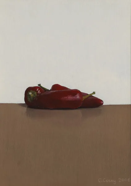 RED PEPPERS by Comhghall Casey, 2006, oil on canvas, offered May 2012