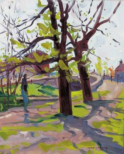 Henry Healy, LEESON STREET BRIDGE, DUBLIN, oil on canvas board