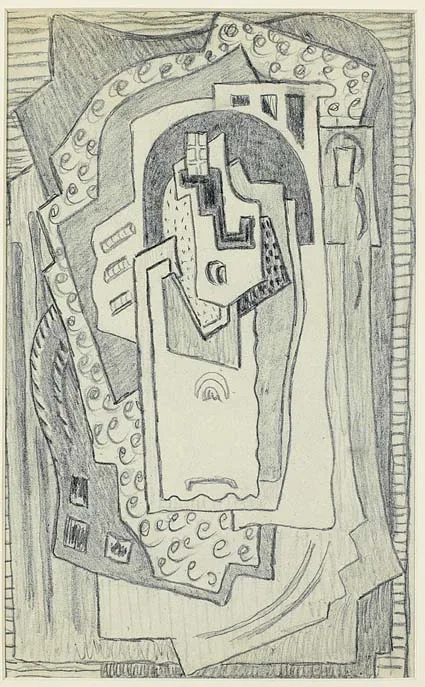 ABSTRACT COMPOSITION by Mainie Jellett, pencil on paper, sold Feb 2004