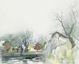Richard Kingston, DODDER VIEW FROM BALLSBRIDGE, PROSPECT OF ST. MARY'S CHURCH, SIMMONSCOURT ROAD