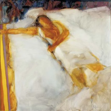 LYING by Barrie Cooke, oil on canvas, sold Feb 2004