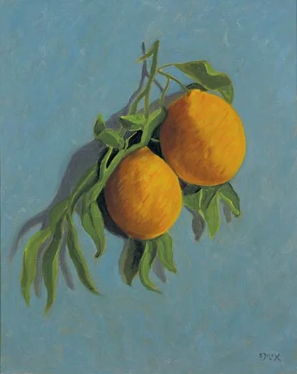 TWO ORANGES by Stephen McKenna, oil on canvas, sold Feb 2004