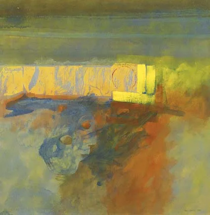 CORLECK HEAD VI by Brian Ferran, acrylic and gold leaf on canvas, sold Feb 2004