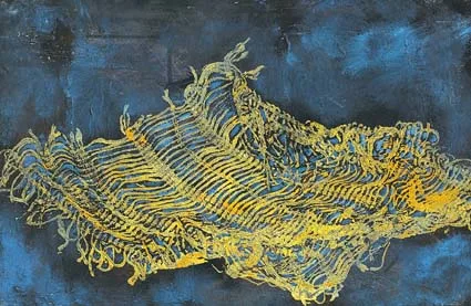 SHAWL by Anne Yeats, oil on board, sold Feb 2004