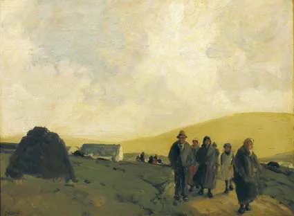 James Humbert Craig, SUNDAY IN CONNEMARA, oil on panel