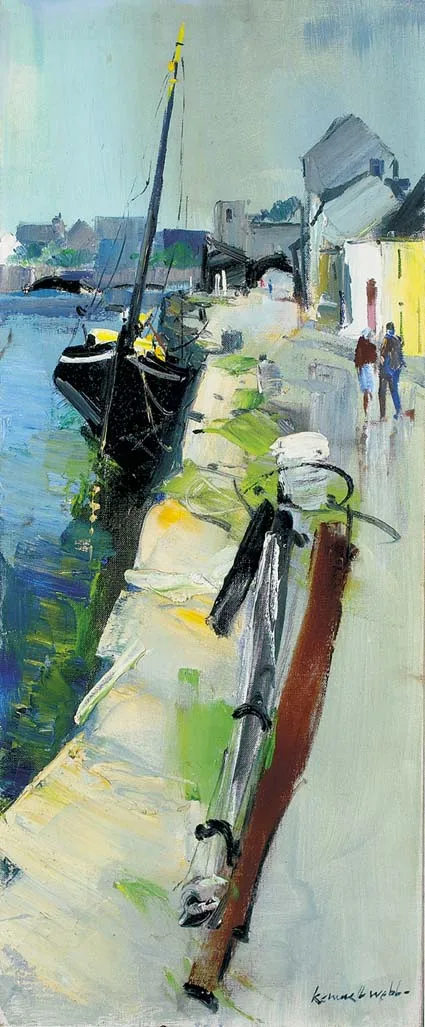 SPANISH GATE, GALWAY by Kenneth Webb, oil on canvas, sold Feb 2004