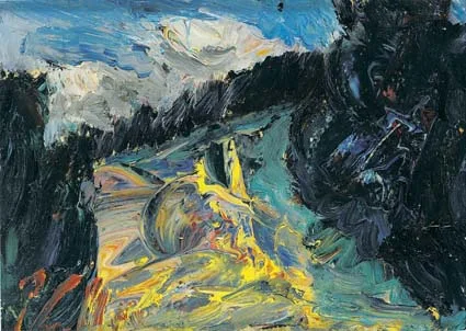 FOREST CLEARING, GLENCREE by Peter Collis, oil on board, sold Feb 2004