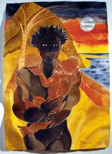 Pauline Bewick, AFRICAN EVE AND BABY MONKEY