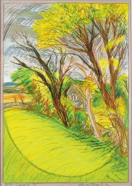 SUMMER, OWER by Brian Bourke, mixed media on paper, sold Feb 2004
