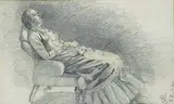 Edith Anna Somerville, WOMAN ASLEEP IN A CHAIR, THOUGHT TO BE VIOLET MARTIN