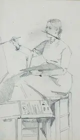 Edith Anna Somerville, AN ARTIST SEATED AT HER EASEL
