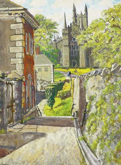 Patric Stevenson, DOWN CATHEDRAL AND SOUTHWELL SCHOOL, DOWNPATRICK, egg tempera on board
