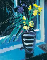 Brian Ballard, STRIPED VASE WITH IRISES
