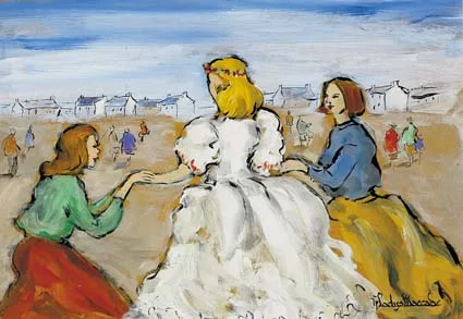 THE MAY QUEEN by Gladys Maccabe, oil on board, offered Feb 2004