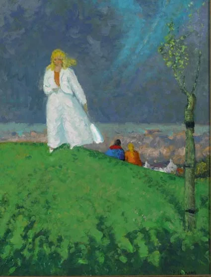 HOMEWARD BOUND, SKERRIES EVENING by Patrick Leonard, oil on board, sold Feb 2004