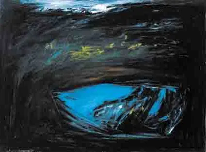 ABOVE THE LAKE by Seán McSweeney, oil on board, sold Nov 2002