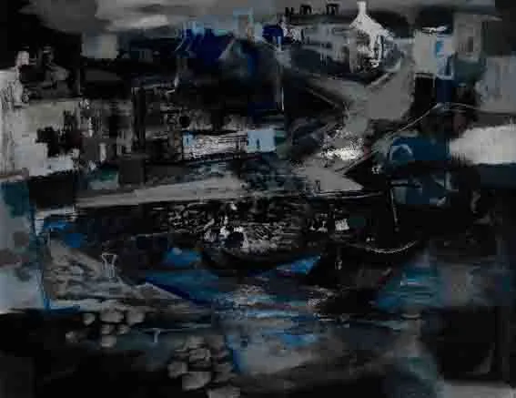 George Campbell, ROUNDSTONE, oil on board