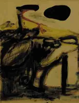 ABSTRACT by William Crozier, oil on buff card, sold Nov 2002
