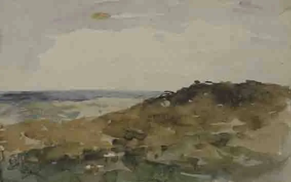 Nathaniel Hone, SAND BUNKER, watercolour