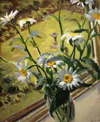 MARGUERITES by William John Leech, oil on canvas, sold Nov 2002