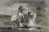 Erskine Nicol, STUDY OF WOMEN DOING WASHING IN A STREAM