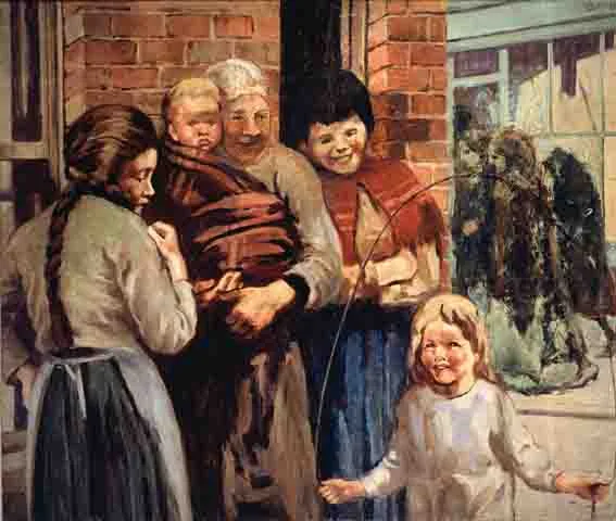 THREE GENERATIONS by William Conor, oil on canvas, offered Nov 2002