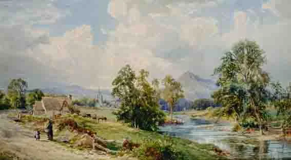 RIVER EASK, COUNTY DONEGAL by John Faulkner, pencil and watercolour with bodycolour, offered Nov 2002