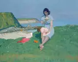 Patrick Leonard, MOTHER AND CHILD BY SEASIDE