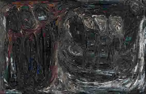 THE EMIGRANTS by Seán McSweeney, oil on board, sold Nov 2002