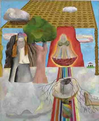 SURREAL COMPOSITION by Stephen McKenna, oil on canvas, offered Nov 2002