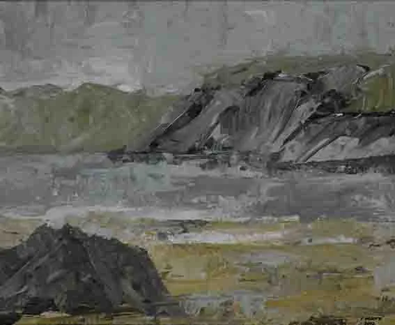 THE BLASKETS FROM SLEA HEAD by Yvonne Moore, oil on canvas board, sold Nov 2002