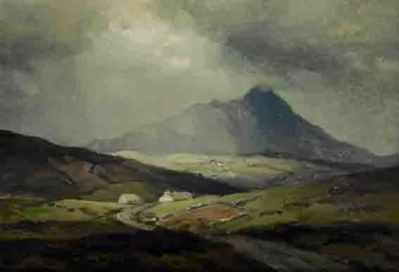 CROAGH PATRICK, COUNTY MAYO by Charles McAuley, oil on board, sold Nov 2002