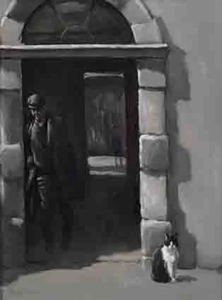GALWAY DOORWAY by Robert Taylor Carson, oil on board, sold Nov 2002