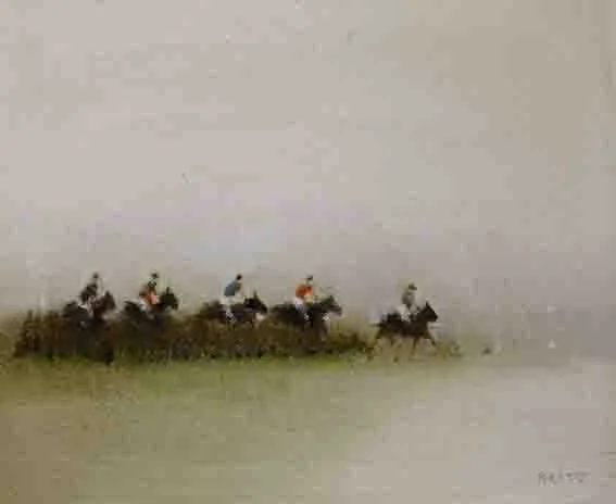HORSE RACE by Anthony Robert Klitz, oil on canvas, sold Nov 2002
