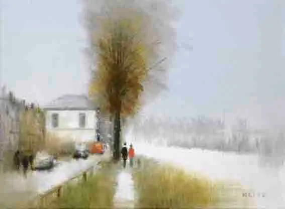 CANAL, DUBLIN by Anthony Robert Klitz, oil on canvas, sold Nov 2002