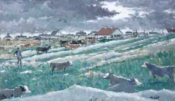 BALLYCONNEELY by Maurice MacGonigal, 1976, oil on canvas, sold Sep 2002