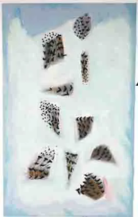 SPRING SKY WITH BUSY ROCKS by Tony O'Malley, oil and sand on board, with incisions, sold Sep 2002