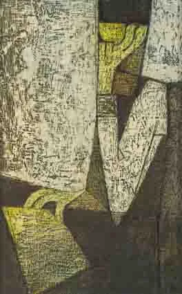 THE READER by Colin Middleton, oil on panel, offered Sep 2002