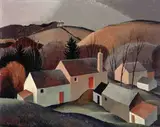 Colin Middleton, BUILDINGS WITH DISTANT SPINNEY