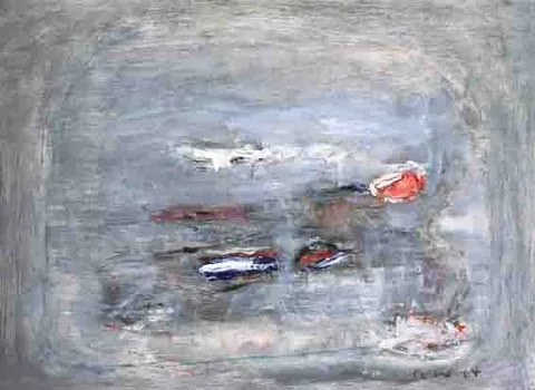 Patrick Collins, SUN ON THE BOG, oil on board