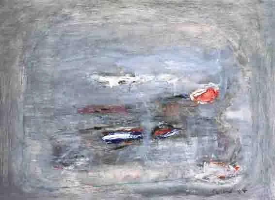 Patrick Collins, SUN ON THE BOG, oil on board